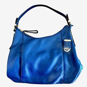 Michael Kors Bowery Blue Leather Hobo Bag